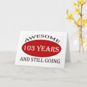 Carte conceptions d'anniversaire de 103 années (Fleur jaune)