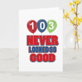 Carte conceptions d'anniversaire de 103 ans (Fleur jaune)