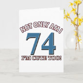 Carte conceptions d'anniversaire de 74 années (Fleur jaune)