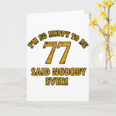 Carte conceptions d'anniversaire de 77 années (Fleur jaune)