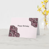 Carte Conceptions de médaillon violet et noir (Fleur jaune)