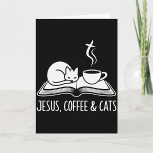 Carte Conceptions drôles de Jésus café chats Jésus amate