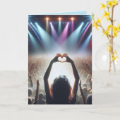 Carte Concert D'Anniversaire Foule Avec Panneau En Forme (Fleur jaune)