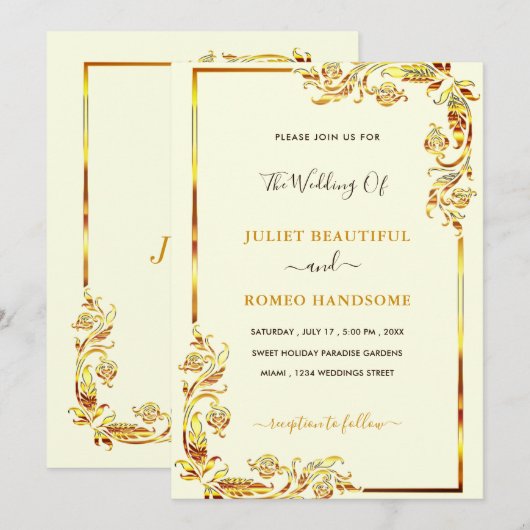 Carte Concevez vos cartons d'invitation de mariage à cad (Devant / Derrière)