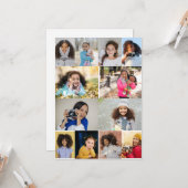 Carte Concevez votre propre collage de 12 photos (Devant/Arrière en situation)