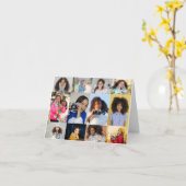 Carte Concevez votre propre collage de 12 photos (Fleur jaune)