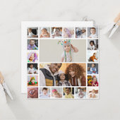 Carte Concevez votre propre collage de 22 photos (Devant/Arrière en situation)