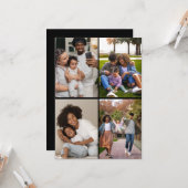 Carte Concevez votre propre collage de 4 photos (Devant/Arrière en situation)