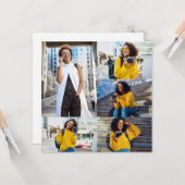 Carte Concevez votre propre collage de 5 photos (Devant/Arrière en situation)