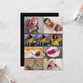 Carte Concevez votre propre collage de 9 photos (Devant/Arrière en situation)