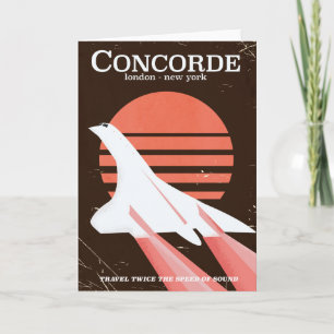 Carte Concorde vintage flight travel poster