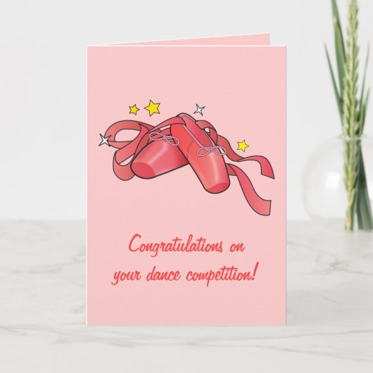 Carte Concours de danse Félicitations : Chaussures de ba (Devant)