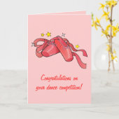 Carte Concours de danse Félicitations : Chaussures de ba (Fleur jaune)