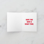 Carte conçue pour Halloween avec araignée de peur  (Intérieur)