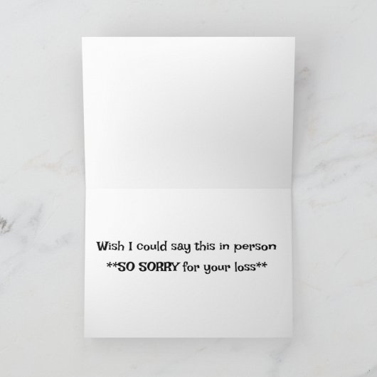 CARTE *CONDOLÉANCES* (Intérieur)