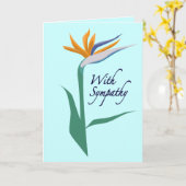 Carte Condoléances à l'oiseau du paradis (Fleur jaune)