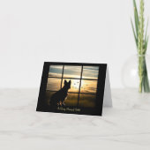 Carte Condoléances au coucher du soleil et aux oiseaux (Devant)