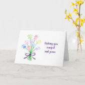 Carte Condoléances de perte de animal de compagnie patte (Fleur jaune)