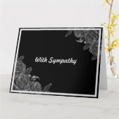 Carte condoléances de sympathie noire florale (Fleur jaune)