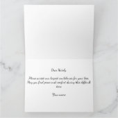 Carte condoléances de sympathie noire florale (Intérieur)