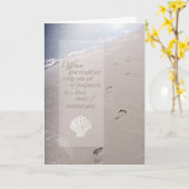 Carte Condoléances | Empreintes de plage | Coquille Sain (Fleur jaune)