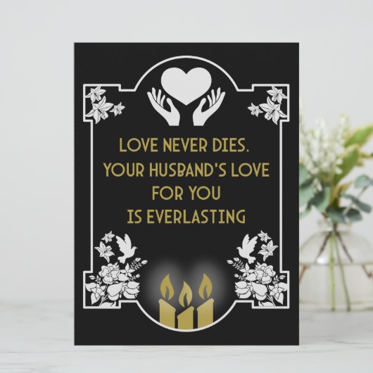 Carte Condoléances Message au mari (Debout devant)