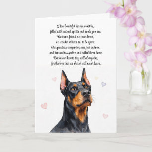 Carte Condoléances Perte de Chien Race Doberman Sympathi