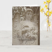 Carte Condoléances | Salutation Angel de deuil (Fleur jaune)