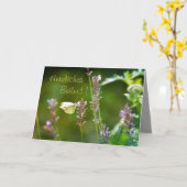 Carte Condoléances sincères ! Avec papillon (Fleur jaune)