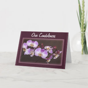 Carte Condoléances Violet Orchidée Blanche Photo de près