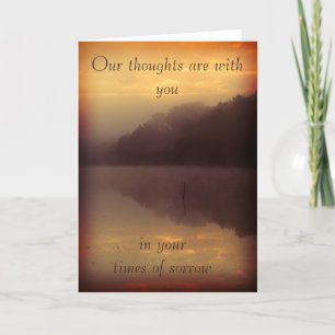 Carte Condolence card - lake orange sunset