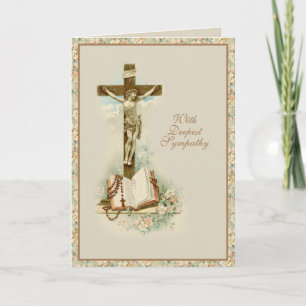 Carte Condolence de la sympathie catholique traditionnel