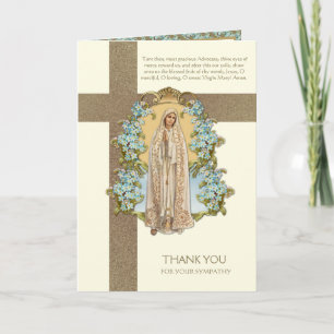 Carte Condolence de sympathie catholique Vierge Marie
