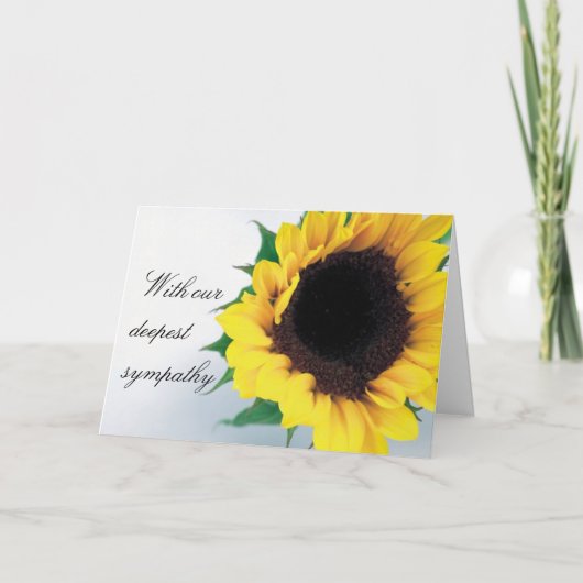 Carte Condolence de tournesol (Devant)