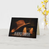 Carte Condolence des Casquettes et des bottes de cowboy (Fleur jaune)