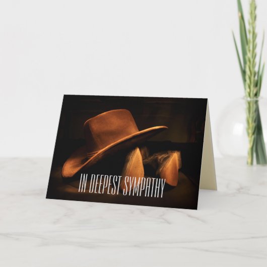 Carte Condolence des Casquettes et des bottes de cowboy (Devant)