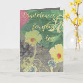 Carte Condolence Floral (Fleur jaune)