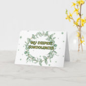 Carte Condolence florale verte (Fleur jaune)