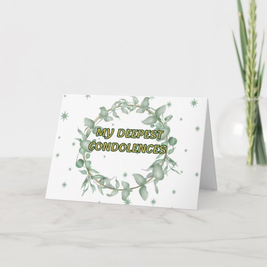 Carte Condolence florale verte (Devant)