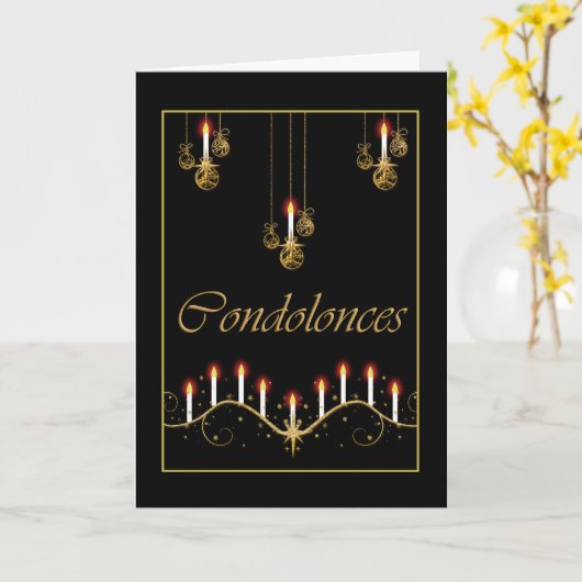 Carte Condolence funéraire deuil (Fleur jaune)