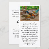 Carte Condolences Blessing Purple, Blue, Orange Prayer (Devant / Derrière)