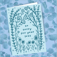 Condolences Désolé Wildflower Floral Sketch Doodle