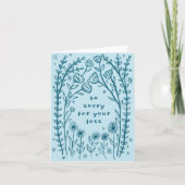 Carte Condolences Désolé Wildflower Floral Sketch Doodle (Devant)