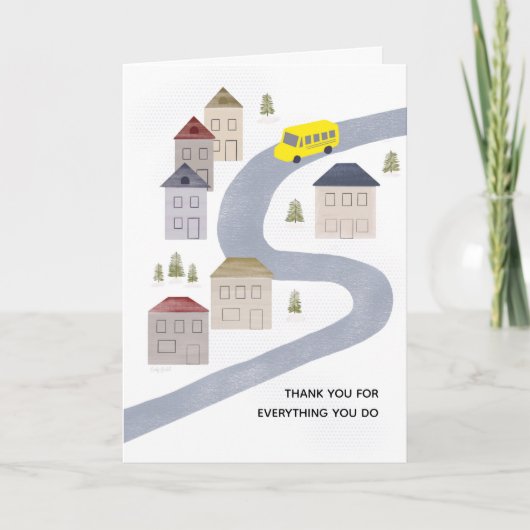 Carte Conducteur de Bus Noël Merci Professeur d'École (Devant)