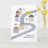 Carte Conducteur de Bus Noël Merci Professeur d'École (Fleur jaune)