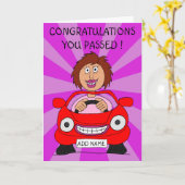 Carte Conductrice heureuse vient de réussir l'examen de  (Fleur jaune)