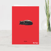 Carte Cône de chat noir mignon de salutation (Dos)