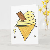 Carte Cône de crème glacée (Fleur jaune)