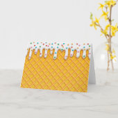 Carte Cône de gaufre à la crème glacée avec arroses (Fleur jaune)