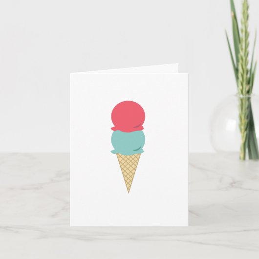 Carte Cône de glace à double boules fantaisiste (Devant)